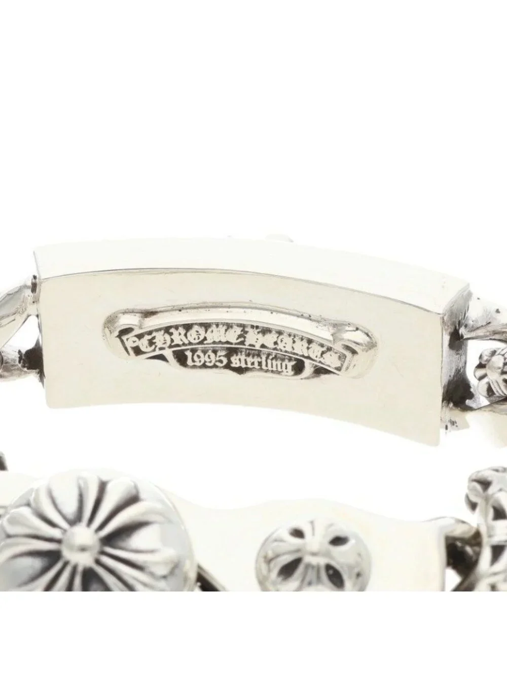 Chrome Hearts Fancy ID Dagger ID Clip Silver Bracelet